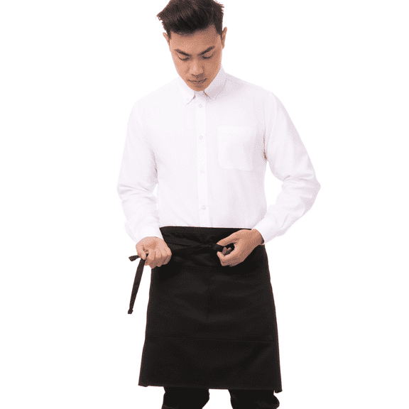 Chef Works Unisex Half Bistro Server Apron, Black, One Size