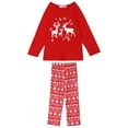 thumbnail image 1 of INSPIRE CHIC Family Pajamas Set Christmas Deer Long Sleeves Tee with Pants Loungewear Set Women XS Red, 1 of 5