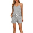 thumbnail image 1 of INSPIRE CHIC Women's Pajama Sets Modal Sleepwear Cami Racerback Top with Shorts PJ Set L Light Gray, 1 of 6