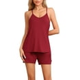 thumbnail image 1 of INSPIRE CHIC Women's Pajama Sets Modal Sleepwear Cami Racerback Top with Shorts PJ Set M Claret, 1 of 6