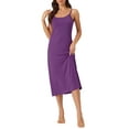 thumbnail image 1 of INSPIRE CHIC Women's Nightgown Spaghetti Strap Round Neck Sleep Under Full Cami Dress S Purple, 1 of 6