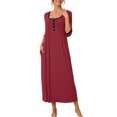 thumbnail image 1 of INSPIRE CHIC Women's Nightgown Lounge Long Dress Soft Nightshirt Sleepwear Pajamas with Pockets L Red, 1 of 5
