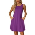 thumbnail image 1 of INSPIRE CHIC Women's Nightgown Sleeveless Tank Dress Casual Nightshirt with Pockets S Purple, 1 of 6