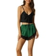 thumbnail image 1 of INSPIRE CHIC Women's Satin Sleepwear 2 Piece Sleeveless Top with Shorts Ice Silky Pajama Sets S Green, 1 of 5