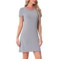 thumbnail image 1 of INSPIRE CHIC Women's Sleepshirt Short Sleeve Ruffle Nightgown Sleep Dress Loungewear Nightshirts S Light Gray, 1 of 6