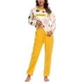thumbnail image 1 of INSPIRE CHIC Women's Sleepwear Long Sleeve Tops and Pants Soft Loungewear Pajama Set Yellow S, 1 of 5