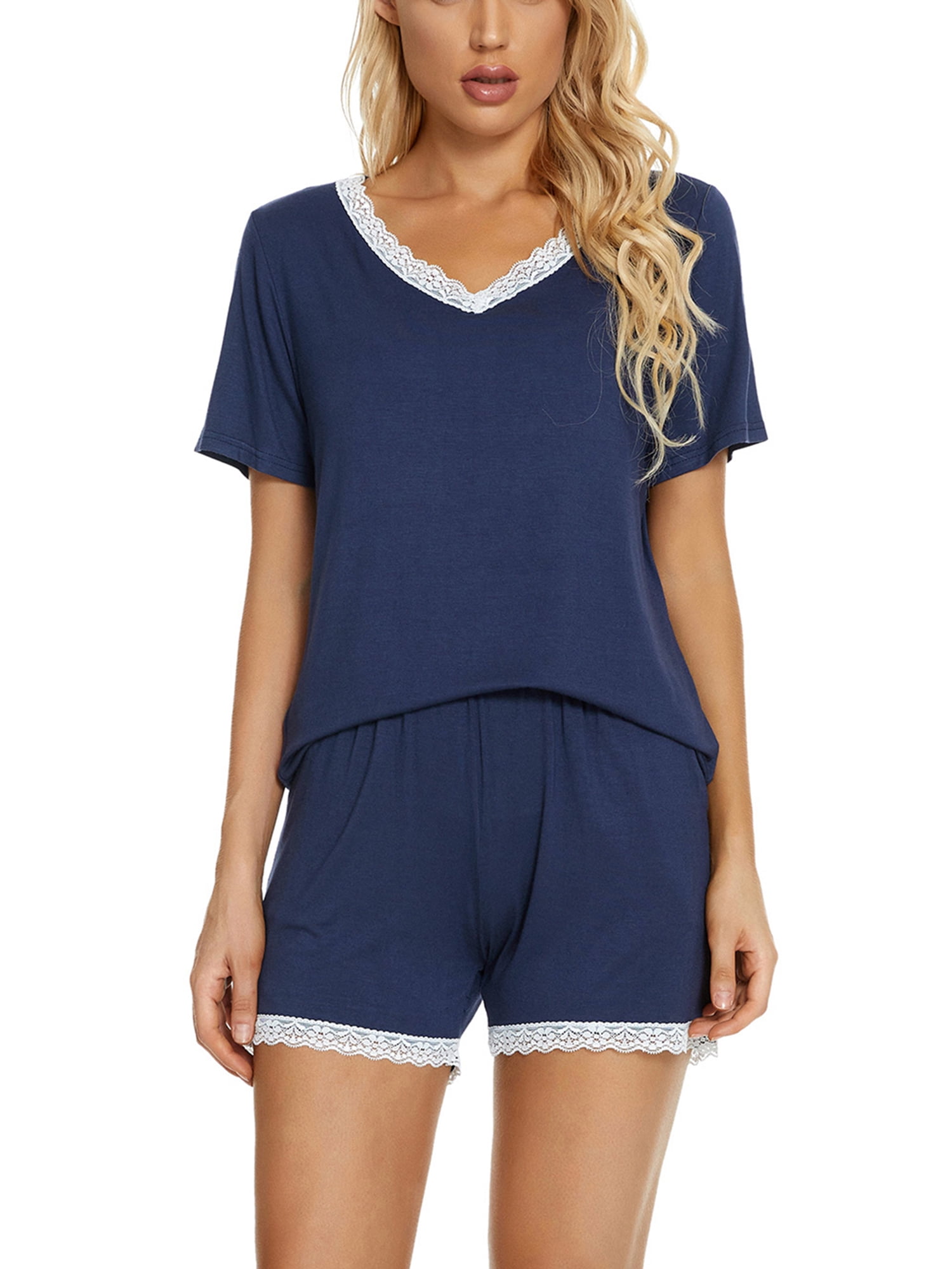 cheibear Women's Pajama Sleep Shirt Nightwear Sleepwear Lounge