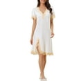 thumbnail image 1 of INSPIRE CHIC Women's Summer Thin Pajamas Ice Silk With Chest Pad Loungewear Princess Wind Temperament Nightwear XS White, 1 of 6