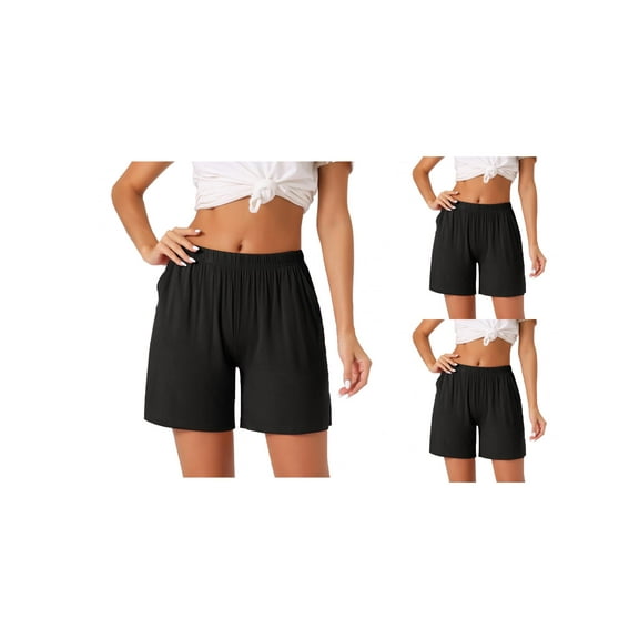 NOMADIC NOOK Womens 2 Pack Modal Soft Pajama Bottoms Shorts with Pockets S 3 Pack Black