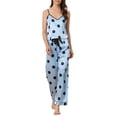 thumbnail image 1 of INSPIRE CHIC Women's Satin Pajama Sets Cami Top with Palazzo Pants 2 Pcs Silky Sleepwear Nightwear XS Blue Dots, 1 of 5