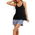 thumbnail image 1 of INSPIRE CHIC Women's Camisoles Sleeveless Pajamas Base Layer Spaghetti Straps Sleep V Neck Tank Tops S Black, 1 of 6