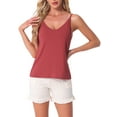 thumbnail image 1 of INSPIRE CHIC Women's Camisoles Sleeveless Pajamas Base Layer Spaghetti Straps Sleep V Neck Tank Tops S Red, 1 of 6