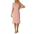 thumbnail image 1 of INSPIRE CHIC Women's Casual Short Sleeve T-shirt Dress Nightshirt Nightgown Basic Sleepwear Midi Shirtdress L Pink, 1 of 6