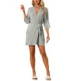 thumbnail image 1 of INSPIRE CHIC Women's Robe Lightweight Short Bathrobe Cotton Thin Sleepwear Soft Ladies Loungewear S Light Gray, 1 of 6