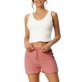 thumbnail image 1 of INSPIRE CHIC Women's Fuzzy Fleece Outfits 3 Piece Pajamas Soft Coat Jacket and Crop Top with Shorts Lounge Set S Light Pink, 1 of 6