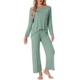 thumbnail image 1 of INSPIRE CHIC Womens Lounge Sets Long Sleeve and Pants Jogger Sets 2 Piece Pjs Loose Sleepwear Loungewear L Green, 1 of 6