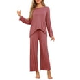 thumbnail image 1 of INSPIRE CHIC Womens Lounge Sets Long Sleeve and Pants Jogger Sets 2 Piece Pjs Loose Sleepwear Loungewear L Red, 1 of 6