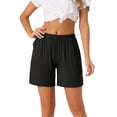 thumbnail image 1 of INSPIRE CHIC Womens Modal Pajama Lounge Shorts Soft Comfy Pajama Bottoms with Pockets High Elastic Boxer Shorts Sleepwear M Black, 1 of 6
