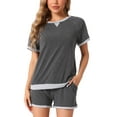 thumbnail image 1 of INSPIRE CHIC Women's Pajama Sets 2 Piece Short Sleeve Sleepwear Casual Lounge Sets with Pockets XS Gray, 1 of 5