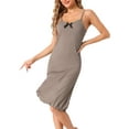 thumbnail image 1 of INSPIRE CHIC Women's Pajamas Lingerie with Shrug Spaghetti Strap V Neck Knee Length Night Dress L Brown, 1 of 6