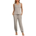 thumbnail image 1 of INSPIRE CHIC Women's Pajamas Loungewear Knit Sleeveless V Neck Tank Tops with Pants Pajamas Set XL Khaki, 1 of 6