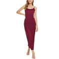 thumbnail image 1 of INSPIRE CHIC Women's Satin Pajama Cami Dress Nightshirt Sleepwear Lounge Long Nightgown M Red, 1 of 5