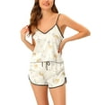 thumbnail image 1 of INSPIRE CHIC Women's Satin Pajamas Set Sleepwear Nightwear Cami Tops with Shorts Loungewear L White, 1 of 6
