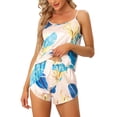 thumbnail image 1 of INSPIRE CHIC Women's Satin Sleepwear Floral Loungewear Cami with Shorts Pajama Set M Light Pink, 1 of 5