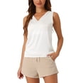 thumbnail image 1 of INSPIRE CHIC Women's Silky Satin Tank Tops Mesh V Neck Casual Sleeveless Blouses Summer Basic Tank Shirt M White, 1 of 6