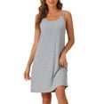 thumbnail image 1 of INSPIRE CHIC Women's Sleeveless Pajama Dress Modal Chemise Sleepshirts Nightshirts Spaghetti Strap Nightgowns L Gray, 1 of 5
