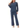 thumbnail image 1 of INSPIRE CHIC Women's Sweatsuits 2 Piece Outfit Fuzzy Flannel Lounge Sets Sweater Pants Pajama Sets 2XL Deep Blue, 1 of 6