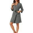 thumbnail image 1 of INSPIRE CHIC Women's Waffle Bathrobe Chenille Soft Kimono Spa & Bath Mid-Length Robes S Grey, 1 of 6