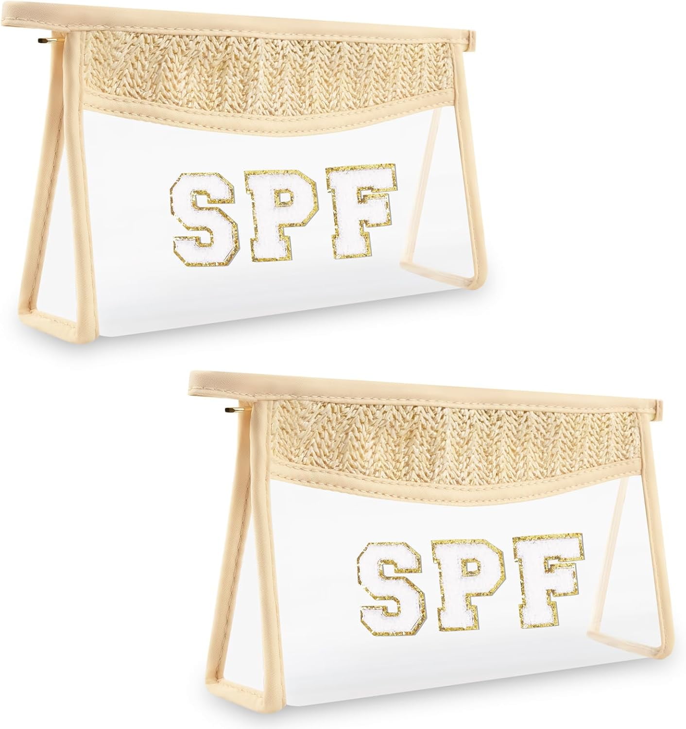 chencehns Clear Makeup Letter Patch Makeup Bag SWIM Pouch, Boho Clear ...