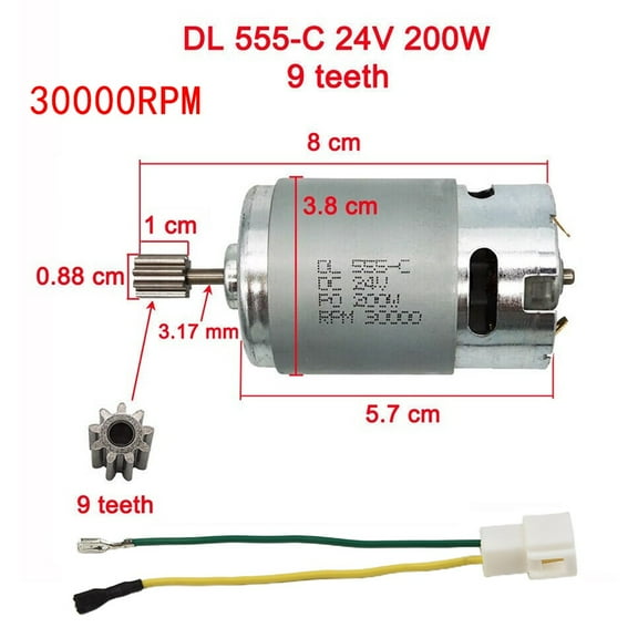 chengsi 1 Set Electric Vehicle Motor Gear Wire For Children\\\'s Electrical Car Toy Motors DL 555-C 24V Gearmotors Automation Appliances