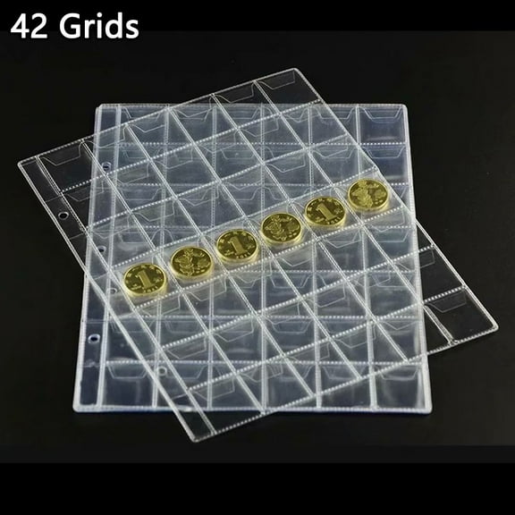 chengsi 10Pcs Collection Money Album Case Classic Coin Holder Sheet Mini Penny Coin Storage Albums 42 Pockets Coins Collection Album