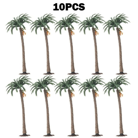 chengsi 10Pcs Model Trees Palm Scale Tree Coconut Palm Park Rainforest Scenery Dioramas DIY Decor Diorama Scenery Model