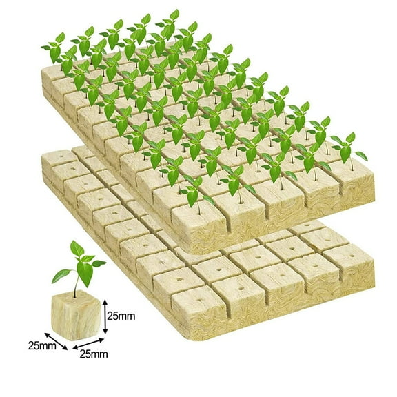 chengsi 21/36/50PCS Ventilative Hydroponic Grow Agricultural Media Compress Cubes Rock Wool Plug Soilless Culture Substrate 25/30/40mm