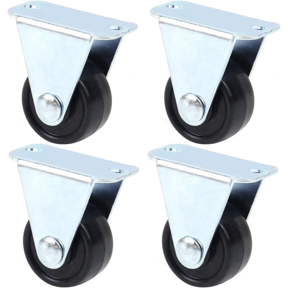 chengsi 4 Pack Rubber Caster Wheel Single Wheels Heavy Duty Non-Swivel Top Plat Furniture Caster For Platform Trolley Accessory
