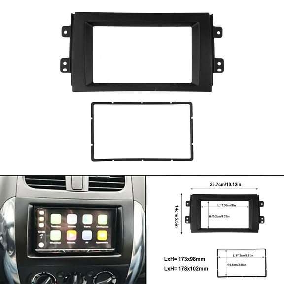 chengsi CD Player Plate Panel Trim Mount Kit Stereo Dashboard Radio Frame CD Trim Bezel For Suzuki SX4 2007-2013 Double Din Stereo Radio
