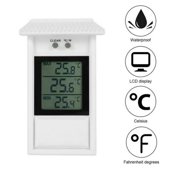 chengsi DIGITAL MAX MIN GREENHOUSE THERMOMETER GARDEN INDOOR OUTDOOR
