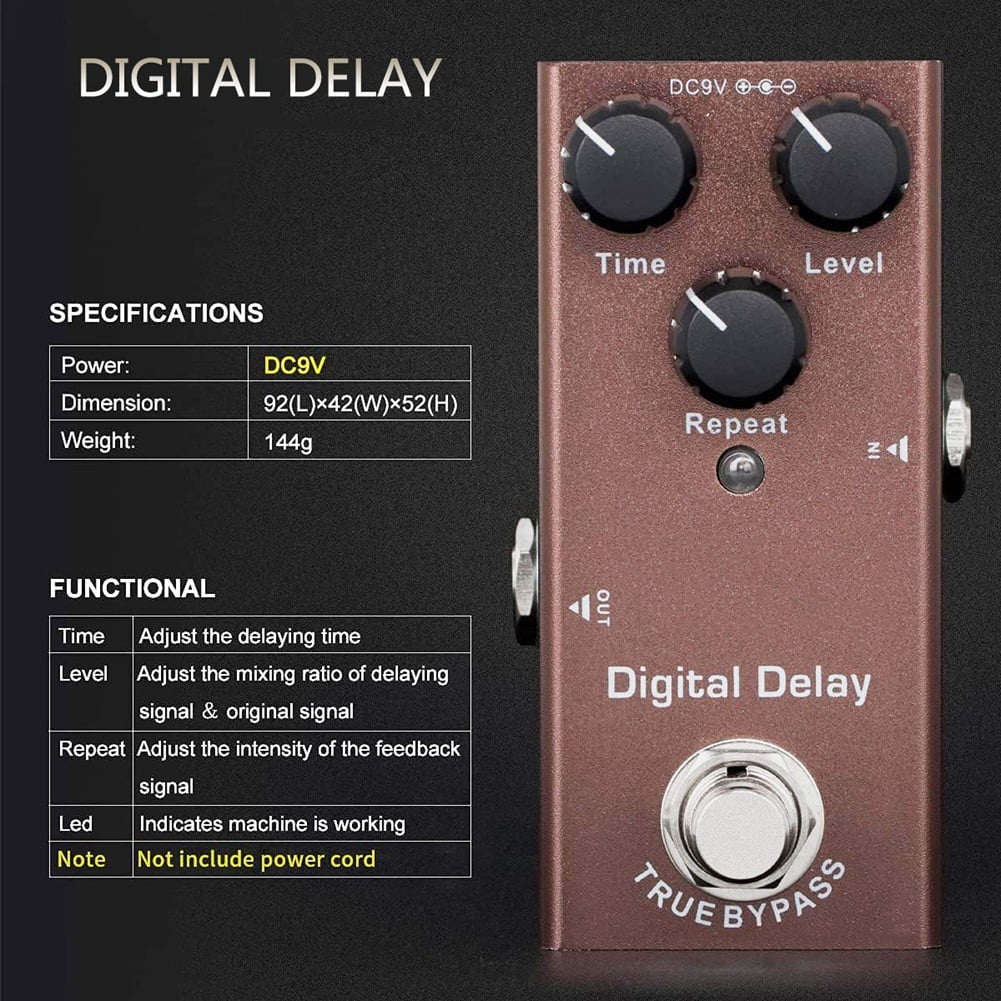 chengsi Portable Guitar Effect Pedal Distortion Delay Chorus Tremolo Digital Overdrive Mini Single Guitar Pedal Classic Rock