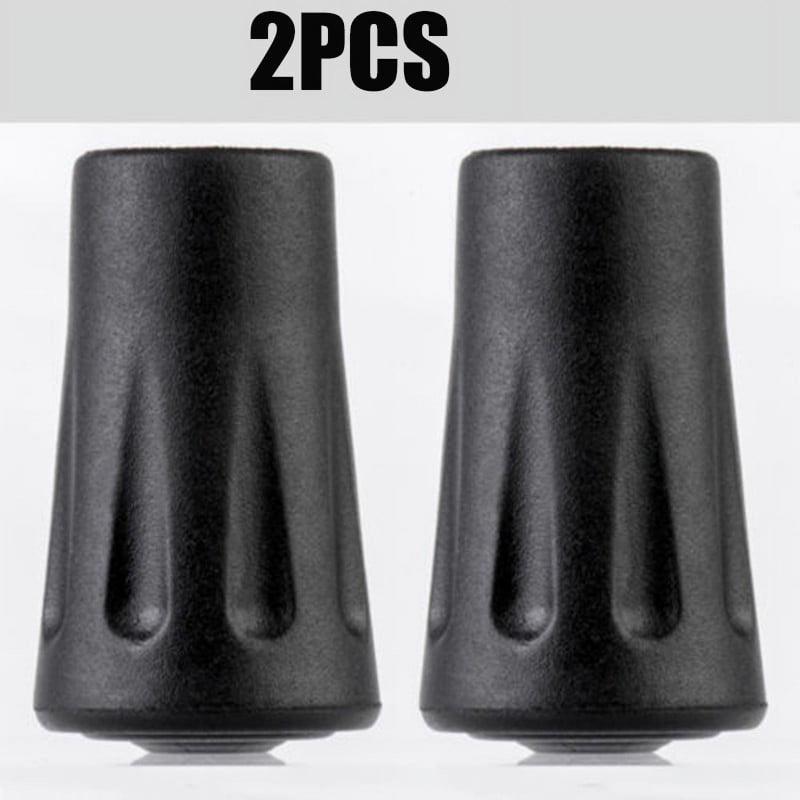 chengsi Reinforced Rubber Tip End Cap Hammers Pole Hiking Walking Stick Cane Set Black