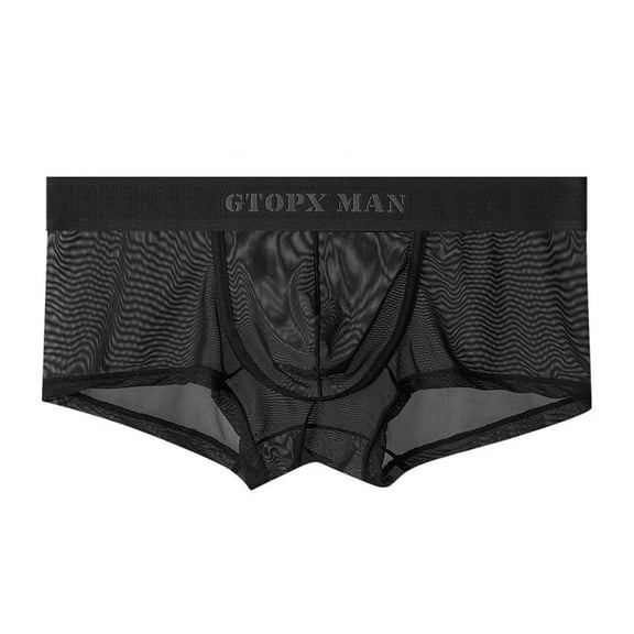 chengsi Sexy Men Briefs Mesh See-through Pouch Boxer Bikini Underwear Soft Breathable