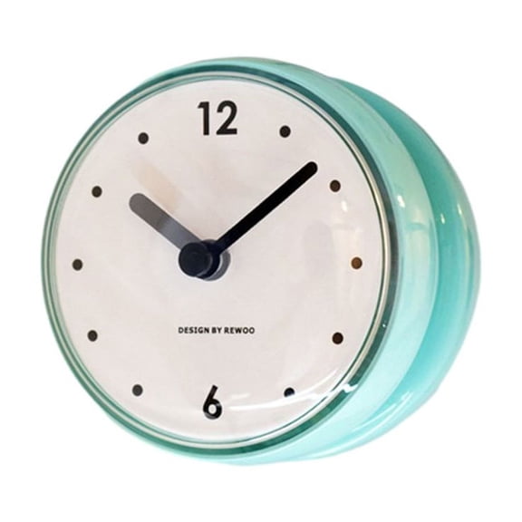 chengsi Shower Anti Fog Waterproof Mini Small Table Decoration Kitchen Living Bathroom Room Wall Clock Toilet Round Quartz Sucker 7cm