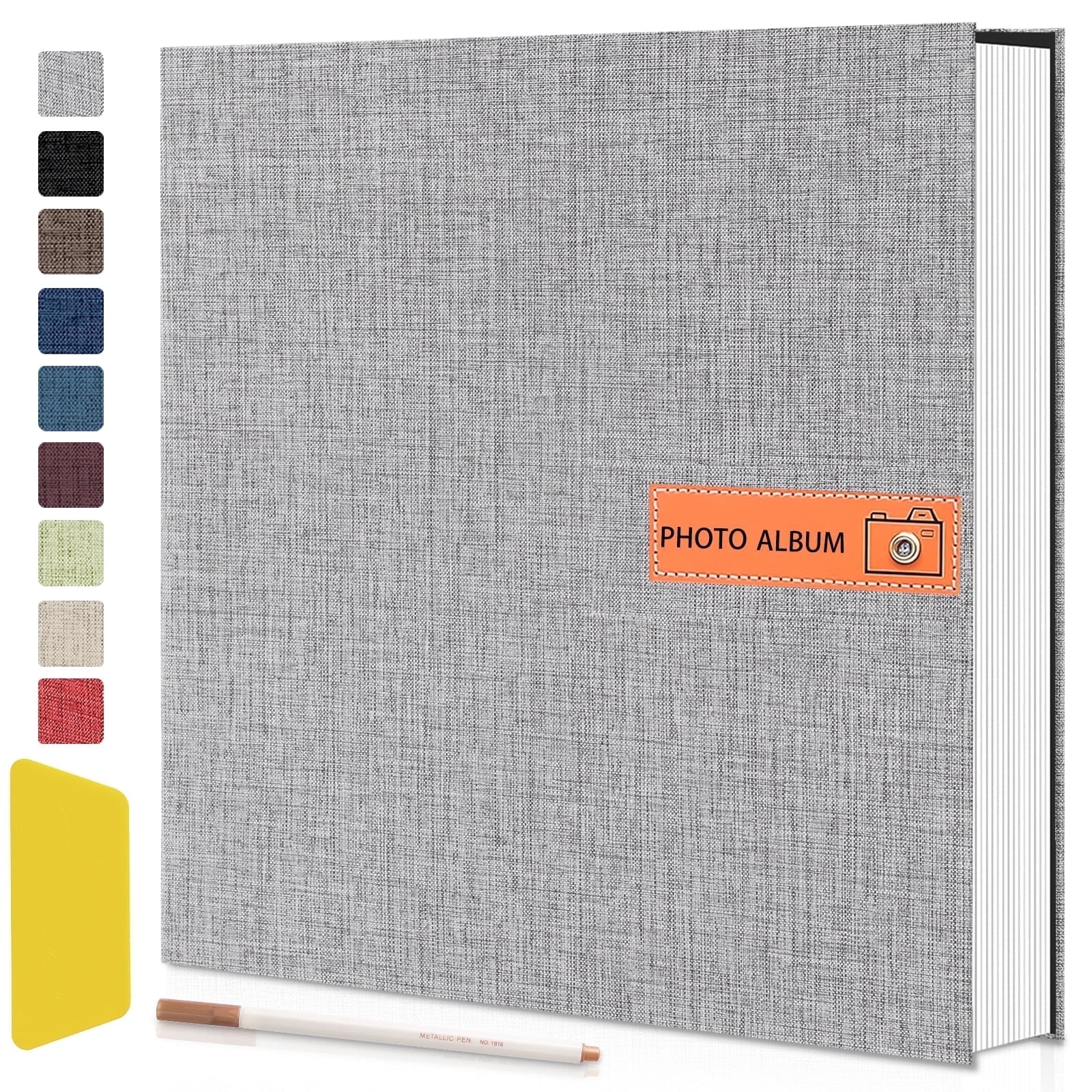 cherished memories 60 Pages Large photo album with self adhesive pages - perfect for photo paper 4x6 5x7 8x10, sticker book, and scrapbook supplies - stylish binder to preserve your moments