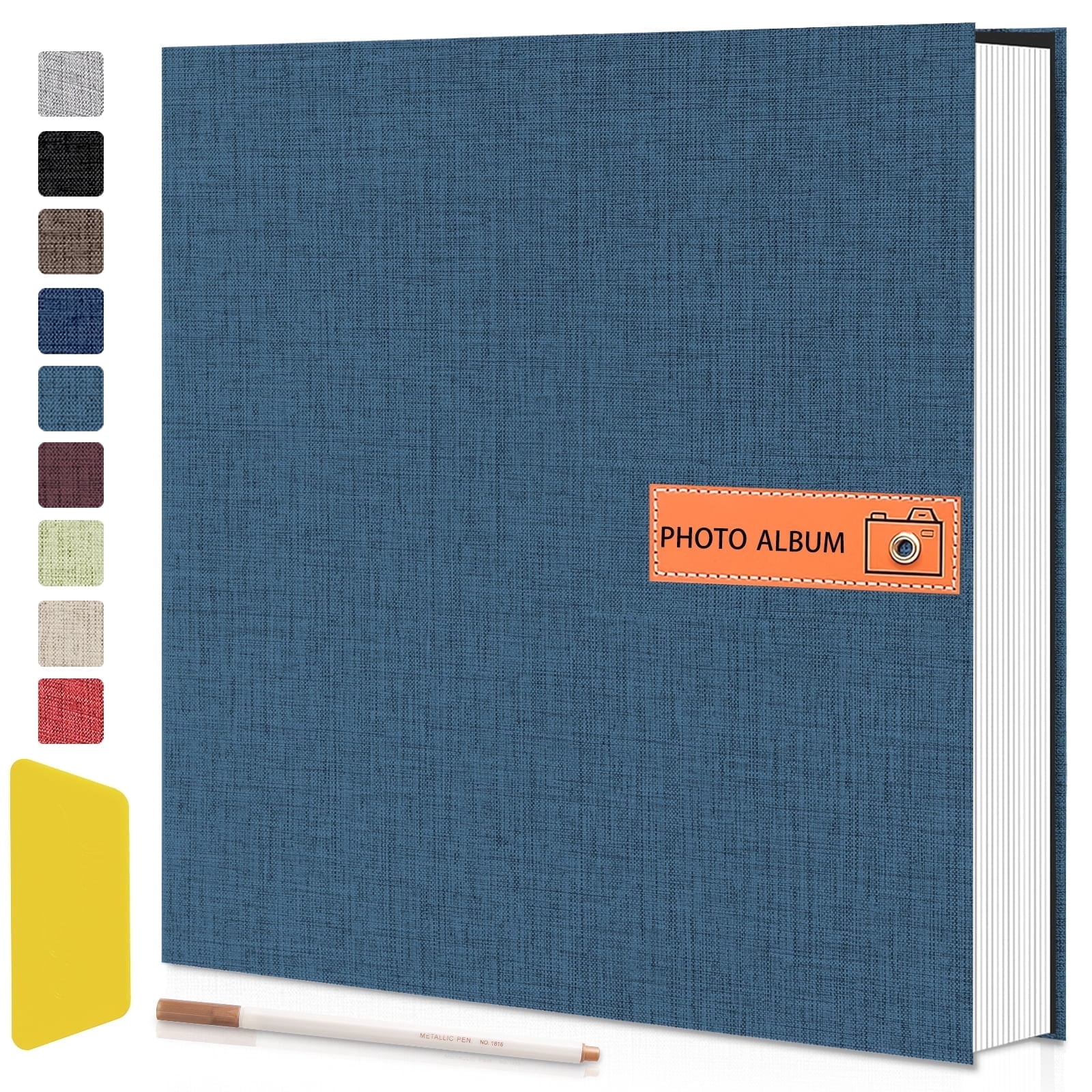 cherished memories 60 Pages Large photo album with self adhesive pages - perfect for photo paper 4x6 5x7 8x10, sticker book, and scrapbook supplies - stylish binder to preserve your moments