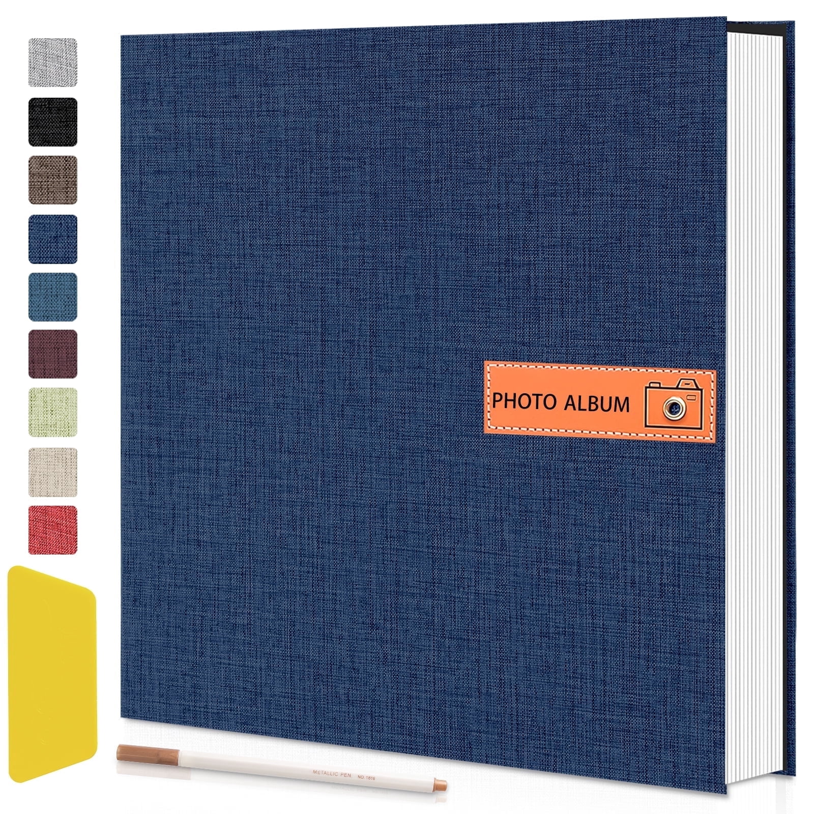 cherished memories 60 Pages Large photo album with self adhesive pages - perfect for photo paper 4x6 5x7 8x10, sticker book, and scrapbook supplies - stylish binder to preserve your moments