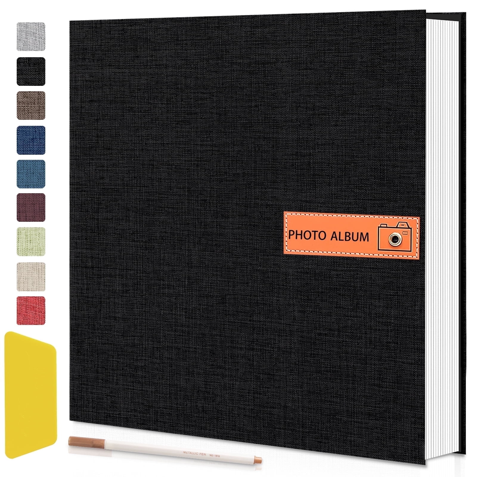 cherished memories 60 Pages Large photo album with self adhesive pages - perfect for photo paper 4x6 5x7 8x10, sticker book, and scrapbook supplies - stylish binder to preserve your moments