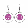 thumbnail image 1 of chestry elements period table actinide californium cf earrings dangle hoop jewelry drop circle, 1 of 3