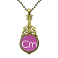 thumbnail image 1 of chestry elements period table actinide curium necklace antique guitar jewelry music pendant, 1 of 4